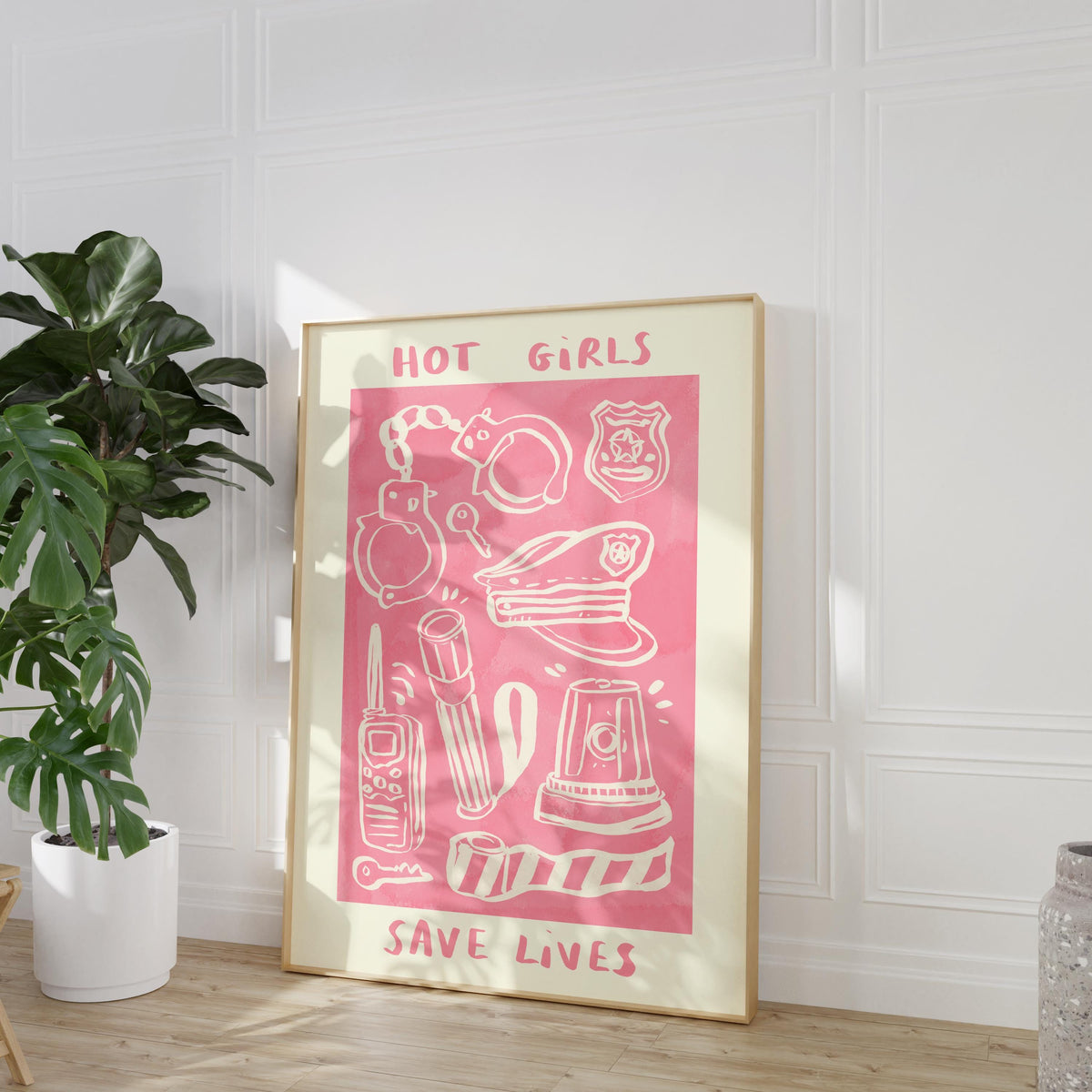 Hot Girls / Boys Save Lives Wall Print - Police