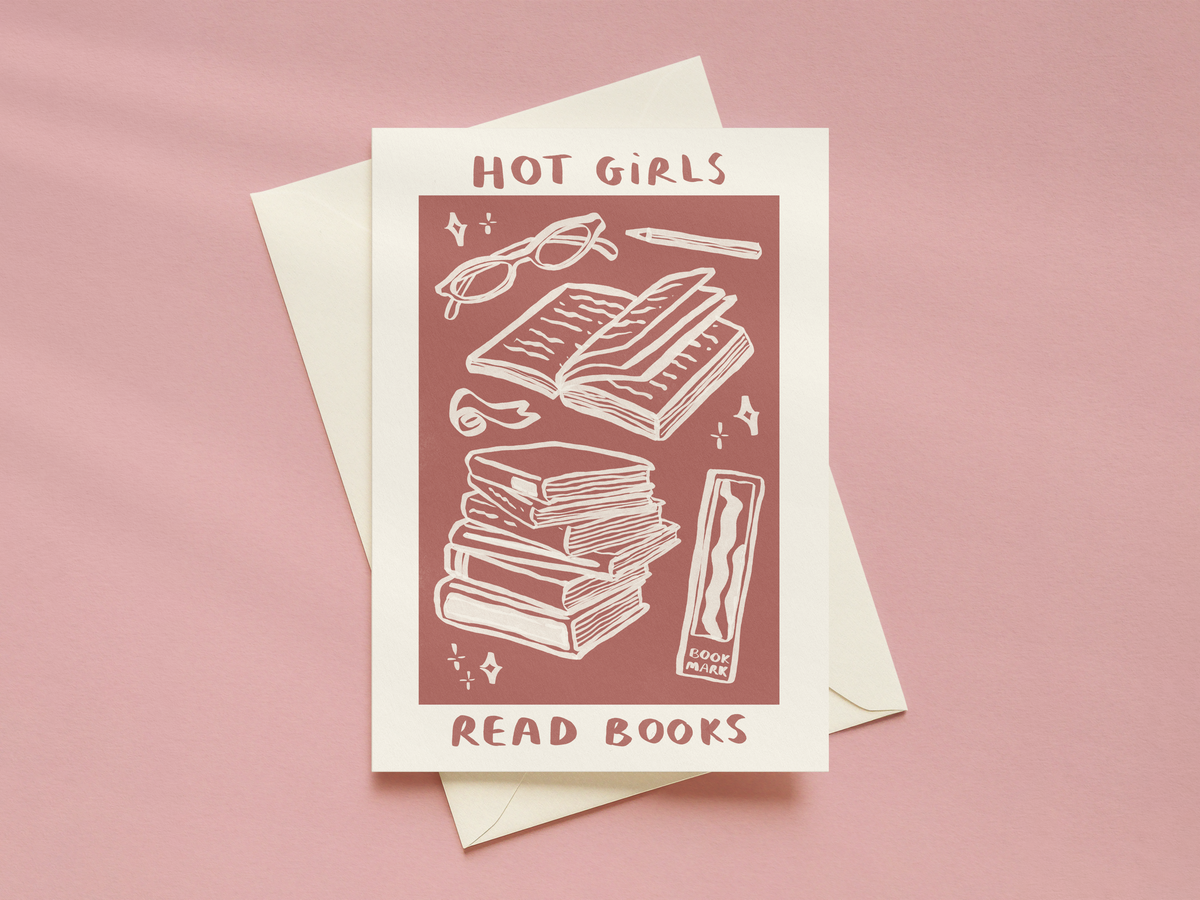 Hot Girls Read Books Card