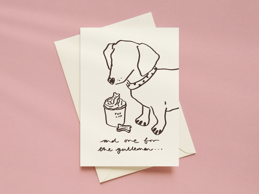 Sausage Dog Pup Cup Card