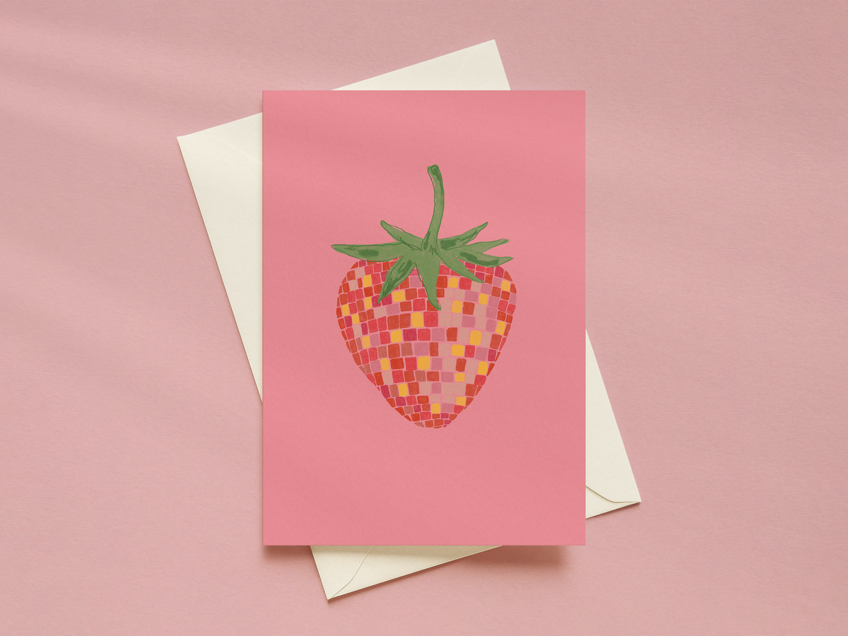 Disco Strawberry Card